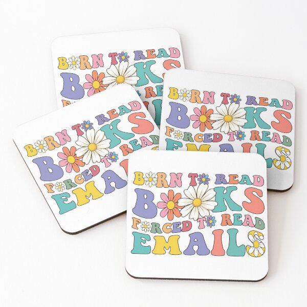 Item preview, Born To Read Books Forced To Read Emails Workplace Mood Retro Daisy Flowers designed and sold by SkeletonsDanger.