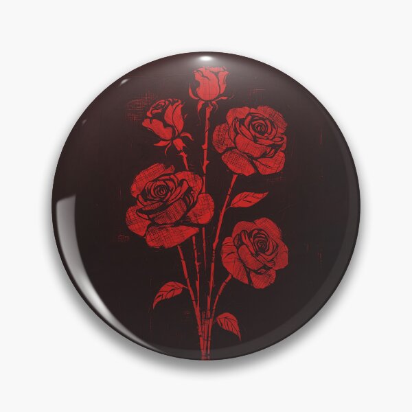 Artikelvorschau, Schwarz-Rot-Grunge-Rosen-Lithografie-Stempel, mädchenhaft-gothisch entworfen und verkauft von TackyTime.