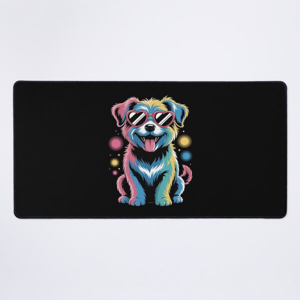 Item preview, Rainbow Cute Dog Wearing Glasses Heart Puppy Love Dog Funny  designed and sold by RuthGAArt.