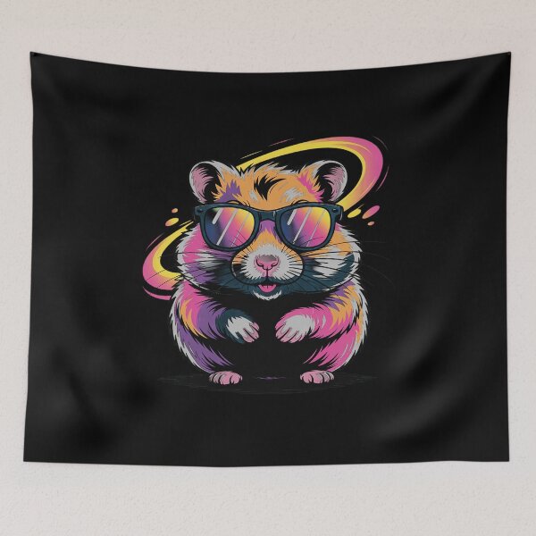 Item preview, Cool looking hamster with multicolor sunglasses designed and sold by andreaswest.