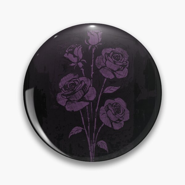 Artikelvorschau, Schwarz-Lila Grunge-Rosen-Lithografiestempel Girly Goth entworfen und verkauft von TackyTime.