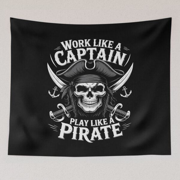 Item preview, Distressed Work Like A Captain Play Like A Pirate Halloween designed and sold by andreaswest.