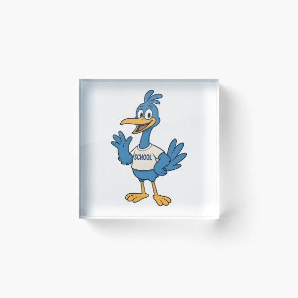 Item preview, BLUE CRANE CARTOON SCHOOL MASCOT designed and sold by KISHNAY-FASHION.