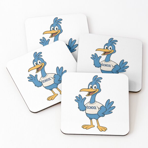 Item preview, BLUE CRANE CARTOON SCHOOL MASCOT designed and sold by KISHNAY-FASHION.