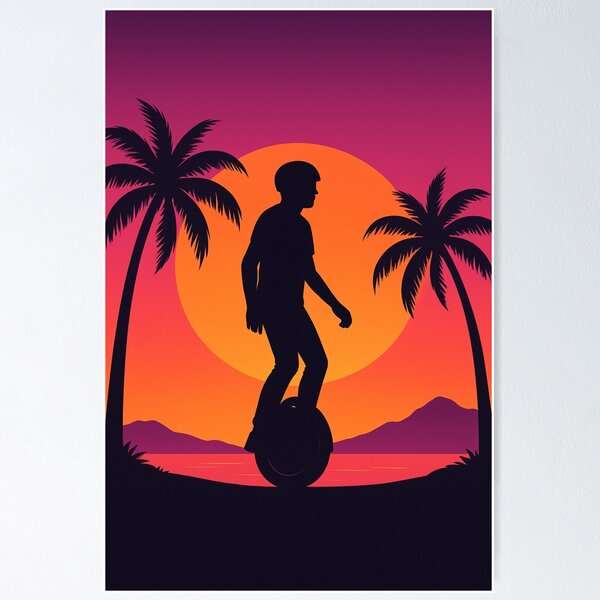 Item preview, Electric unicycle - sunset version designed and sold by DamioPolArt.