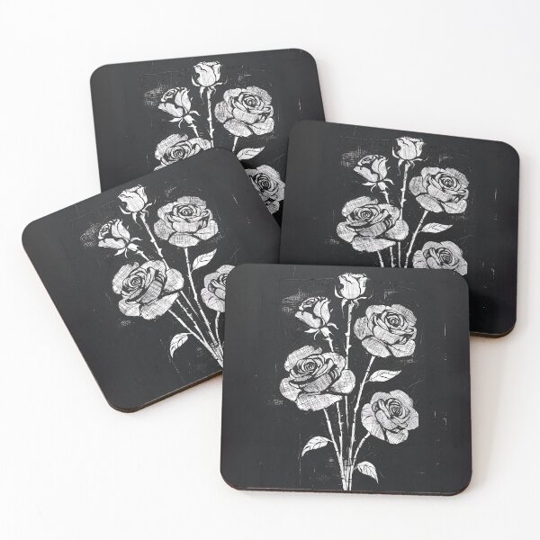 Item preview, Black White Grunge Rose Lithograph Stamp Girly Goth  designed and sold by TackyTime.