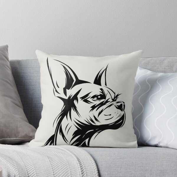 Item preview, Boston Terrier Line Art Portrait, Minimal Black Dog designed and sold by DoodleMoodSpace.