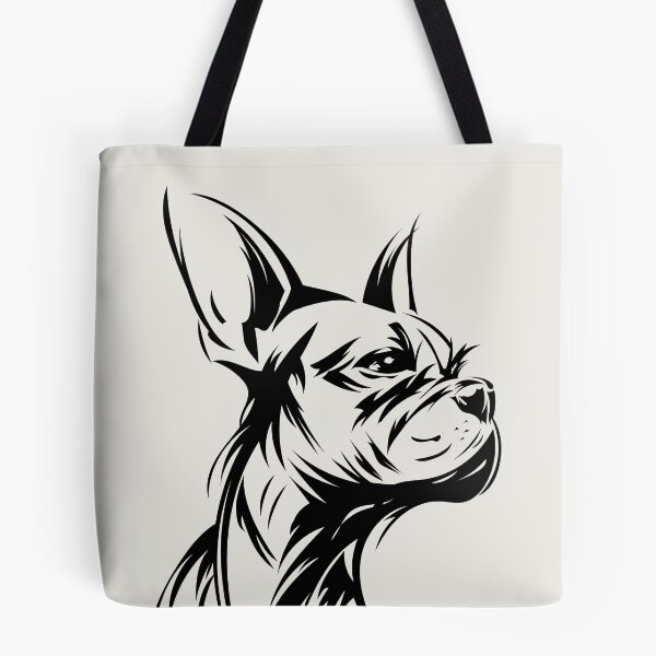 Item preview, Boston Terrier Line Art Portrait, Minimal Black Dog designed and sold by DoodleMoodSpace.
