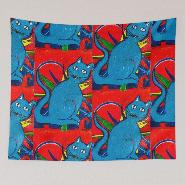 Item preview, Blue Cat – Bright Art for Animal Lovers designed and sold by Nikkiart24.redbubble.com.