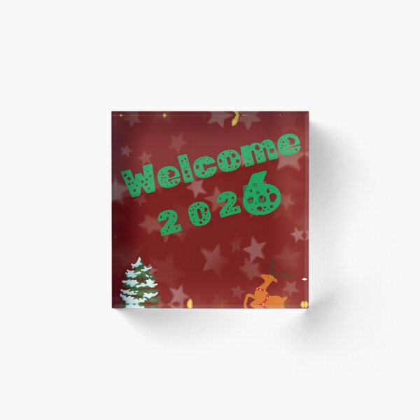 Item preview, Welcome 2026 Christmas New Year Festive Design designed and sold by Kruti Collection.