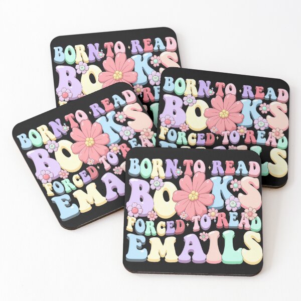 Item preview, Born To Read Books Forced To Read Emails Inbox Madness Retro Daisy Flowers designed and sold by SkeletonsDanger.