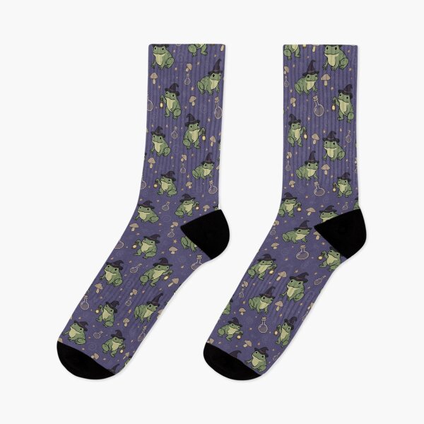 Item preview, Witchy Frogs Seamless Pattern – Magical Potions & Mushrooms Design in blue designed and sold by WildLakePatterns.