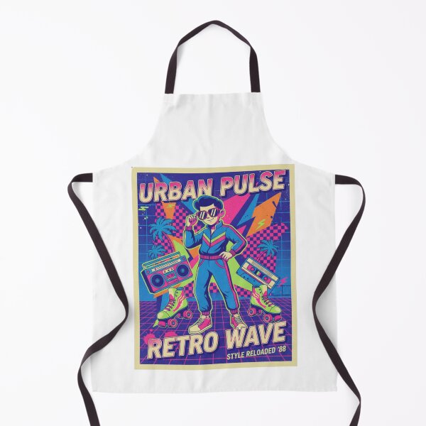 Item preview, Urban Pulse Retro Wave 80s Vibe Illustration - Roller Skates, Boombox, Synthwave Art designed and sold by BlissHalo.