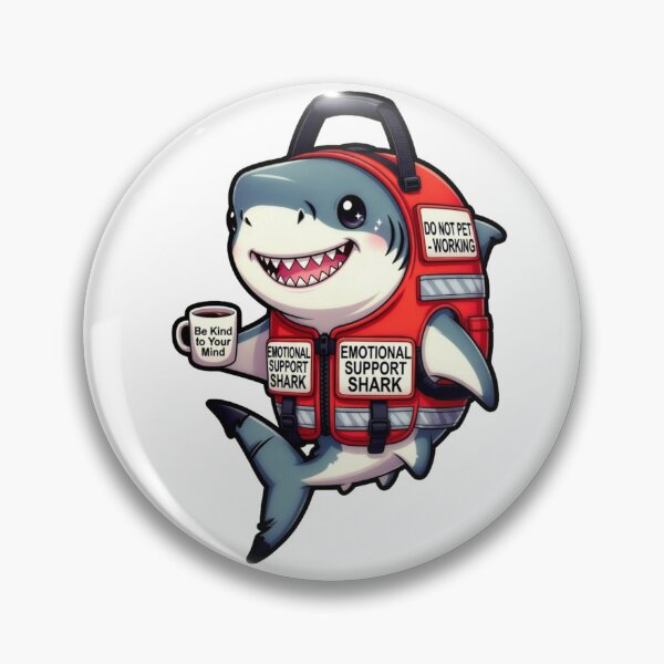 Item preview, emotional support shark cartoon designed and sold by octozap.