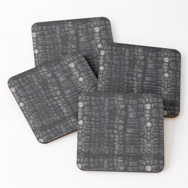 Item preview, Chic Dark-Hued Crocodile Skin Texture For Jungle Theme Fan designed and sold by RoyalStarsPatts.
