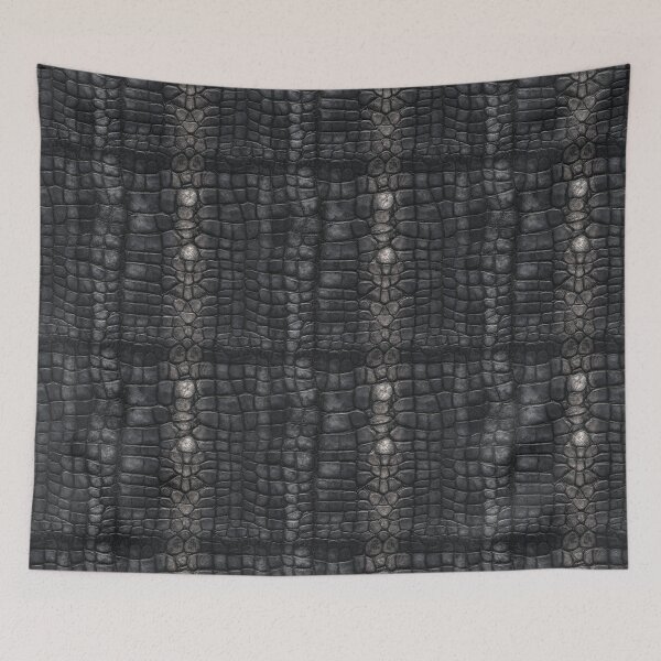 Item preview, Chic Dark-Hued Crocodile Skin Texture For Jungle Theme Fan designed and sold by RoyalStarsPatts.