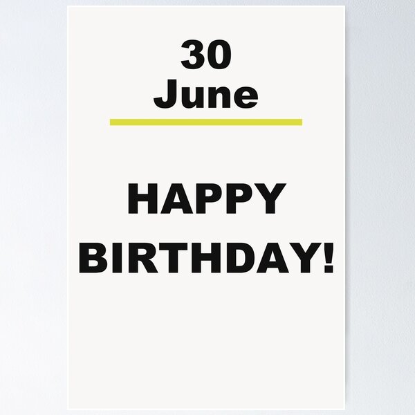 Item preview, Minimalist Happy Birthday Design — June 30 designed and sold by ariksworld.
