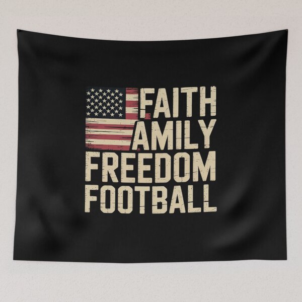 Item preview, Faith Family Freedom Football - American Flag Player designed and sold by andreaswest.