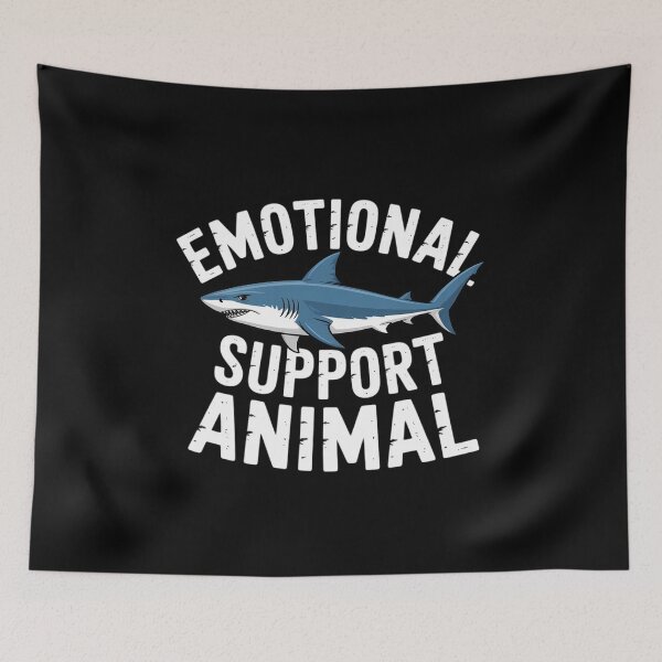 Item preview, Emotional Support Animal Scary Shark Pun Humor Shark designed and sold by andreaswest.