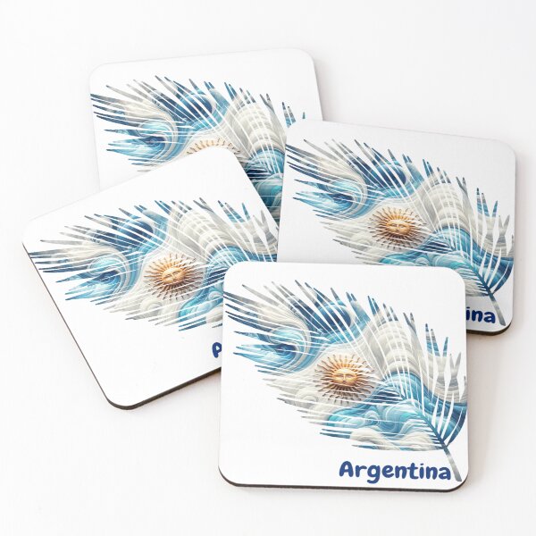 Item preview, Abstract Argentina Flag – Feather Design designed and sold by ArteJorge48.