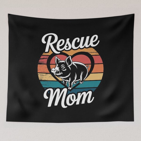 Item preview, Rescue Mom Pig Swine Love Sunset Colors Silhouette Pig  designed and sold by RsFilsingerArt.