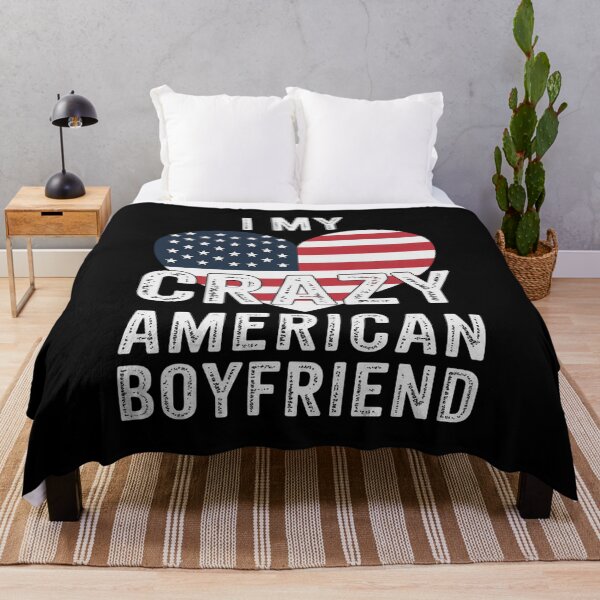 Item preview, I Love My Crazy American Boyfriend   Flag Couple designed and sold by andreaswest.