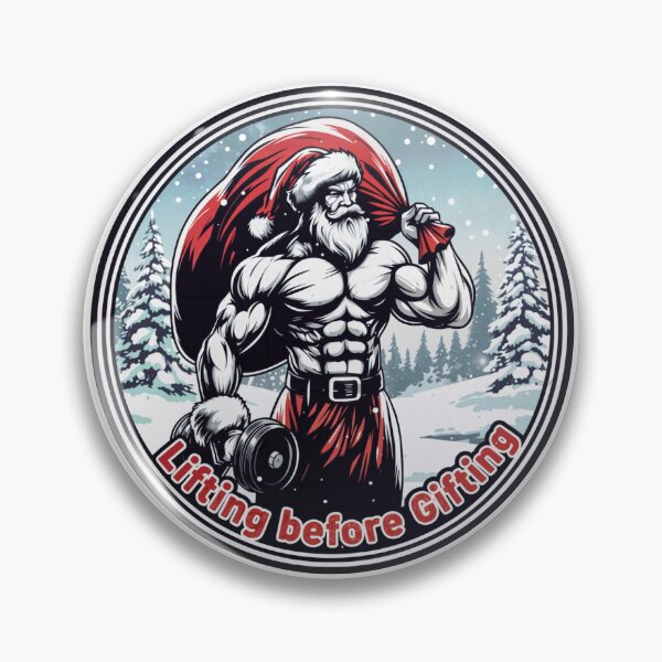 Item preview, Lifting Before Gifting – Muscular Santa Gym designed and sold by blindninja.