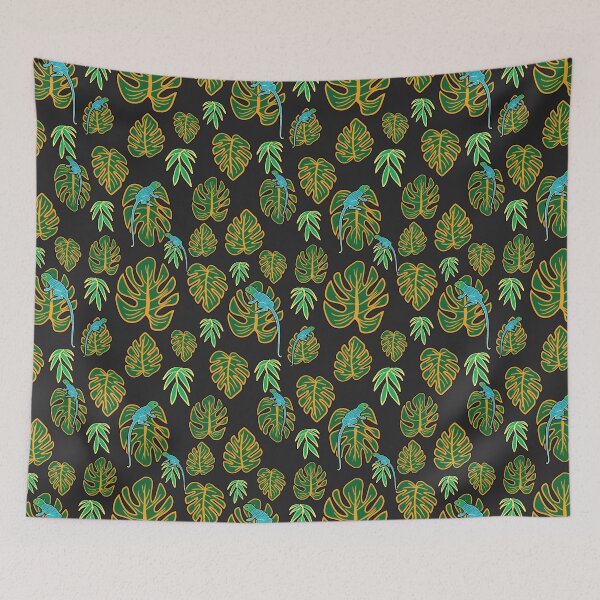 Item preview, Tropical leaves and lizards designed and sold by Innet.