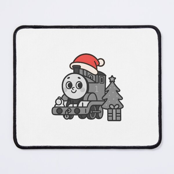 Item preview, black white of cute train cartoon illustration merry christmas designed and sold by sabartgunpla.