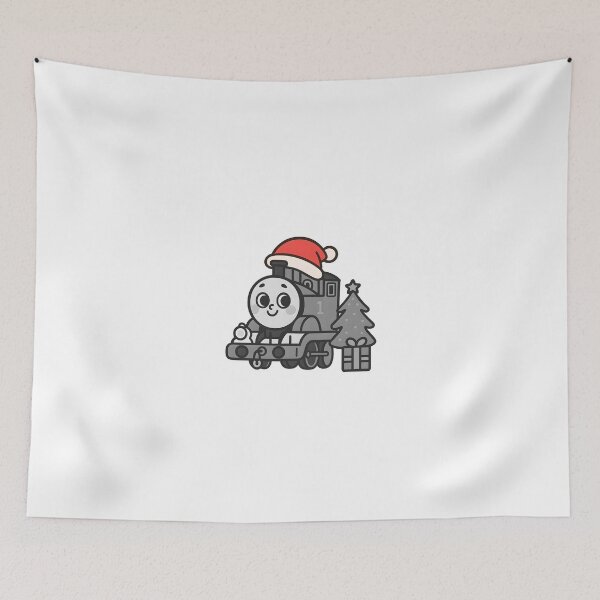 Item preview, black white of cute train cartoon illustration merry christmas  designed and sold by sabartgunpla.