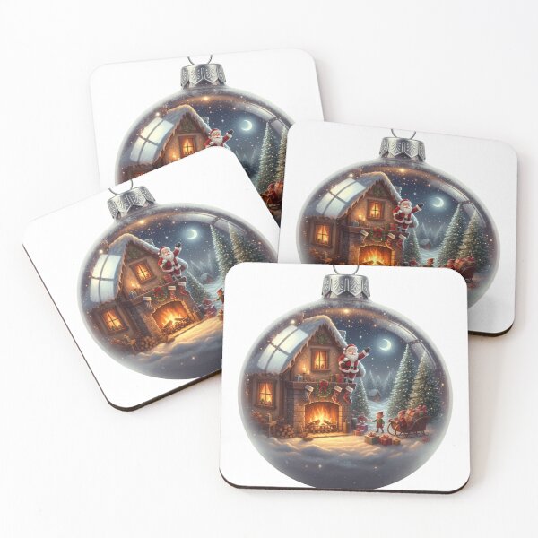 Item preview, "Christmas Ornament Globe Design - Santa Workshop Holiday Scene Gift" designed and sold by jkaestheticss.