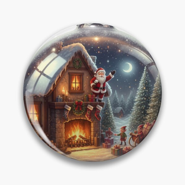 Item preview, "Christmas Ornament Globe Design - Santa Workshop Holiday Scene Gift" designed and sold by jkaestheticss.