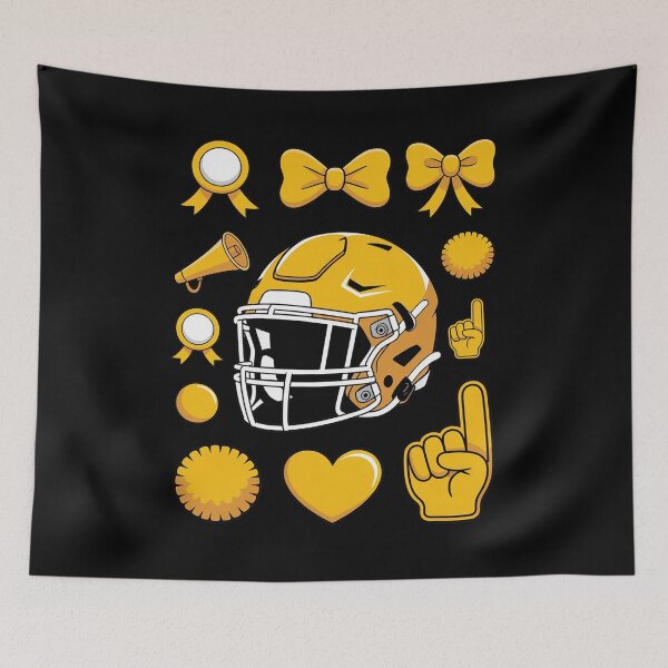 Item preview, Cheer Football Coquette Bow Game Day Cheerleader Yellow designed and sold by andreaswest.