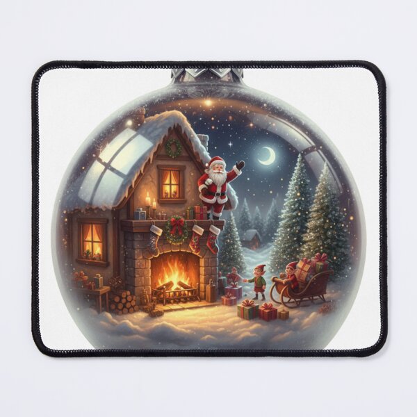 Item preview, "Christmas Ornament Globe Design - Santa Workshop Holiday Scene Gift" designed and sold by jkaestheticss.