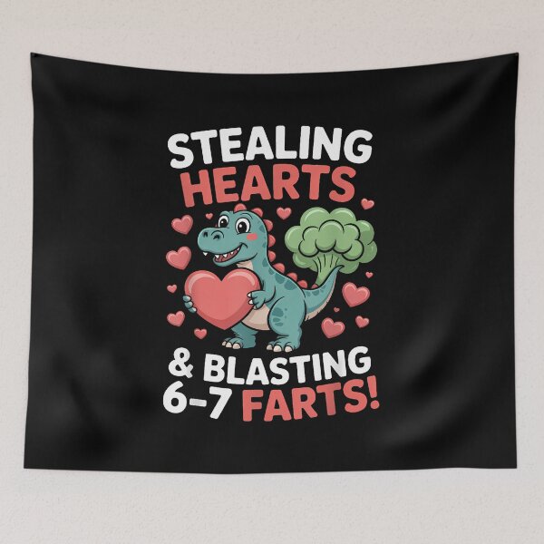 Item preview, 67 Meme Stealing Hearts Dinosaur Valentine'S Day Kids Boys designed and sold by facegm.