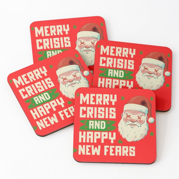 Item preview, Merry Crisis and Happy New Fears | Funny Anti-Christmas Grumpy Santa Retro Humor designed and sold by AdyKurniawan.