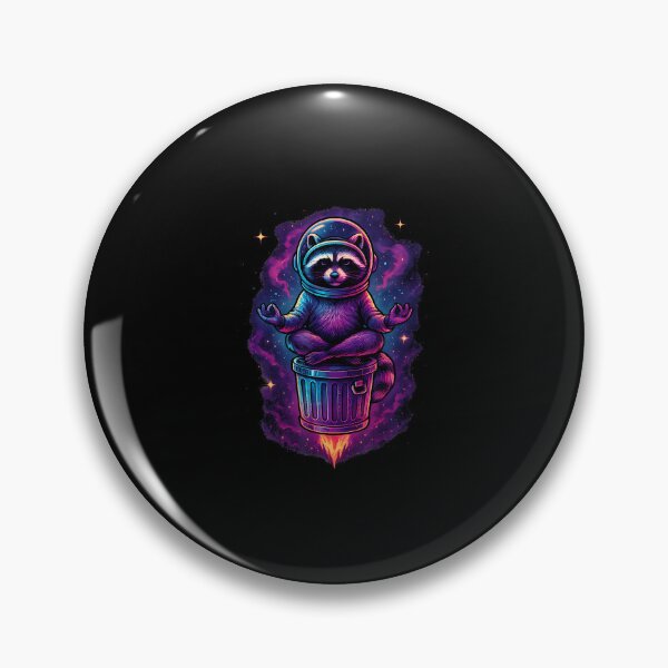 Item preview, Zen Raccoon Astronaut Meditation In Space Rocket Trash Can designed and sold by TerryAnnie.