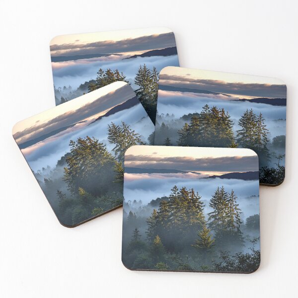 Item preview, Misty Sunrise Over the Evergreen Ridge designed and sold by Exodoi.