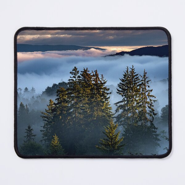 Item preview, Misty Sunrise Over the Evergreen Ridge designed and sold by Exodoi.