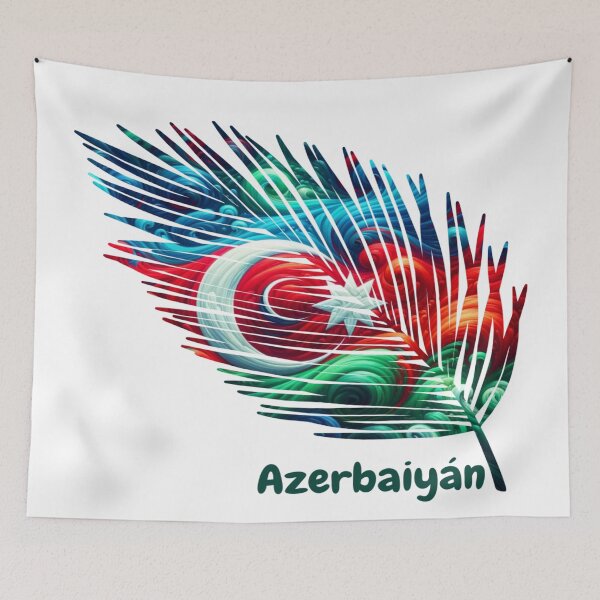 Item preview, Abstract Azerbaijan Flag – Feather Design designed and sold by ArteJorge48.