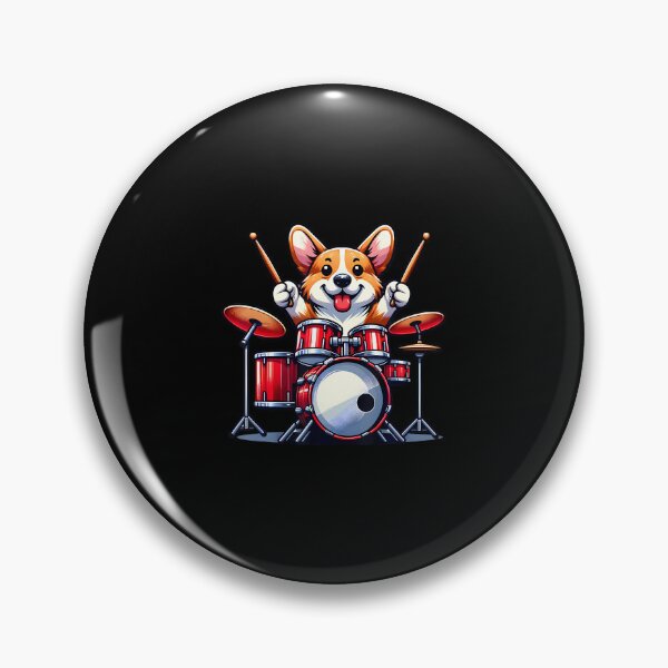 Item preview, Cute Corgi Dog Playing Drums Drumset Funny Drummer designed and sold by TerryAnnie.