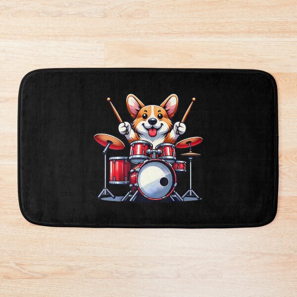 Item preview, Cute Corgi Dog Playing Drums Drumset Funny Drummer designed and sold by TerryAnnie.