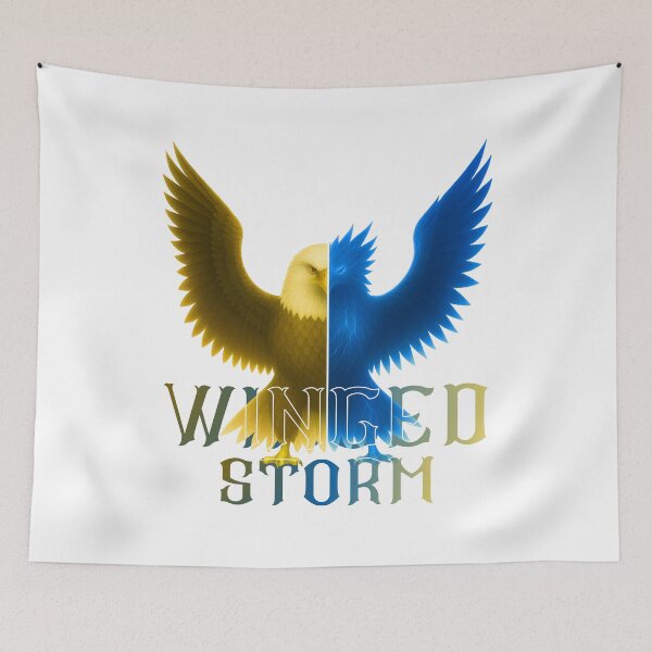 Item preview, Winged Storm T-Shirt: Dual Tone Eagle Graphic – Blue Lightning & Gold Power designed and sold by KarimFisal.