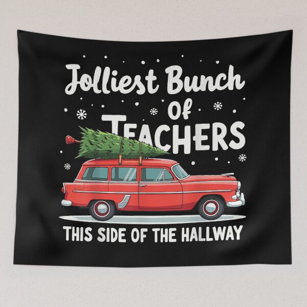 Item preview, Jolliest Bunch Of Teachers Vintage Station Wagon Christmas Tree designed and sold by GenioFin.