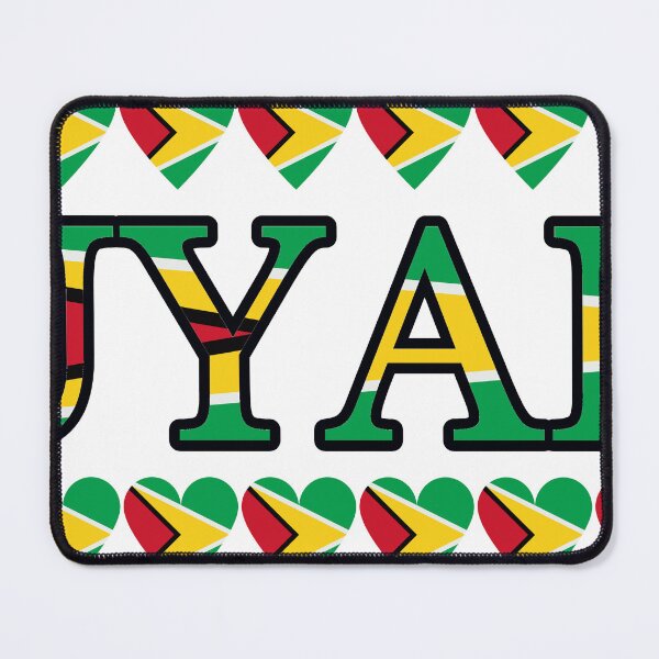 Item preview, Guyana Flag Letters And Hearts designed and sold by TheIconSmith.