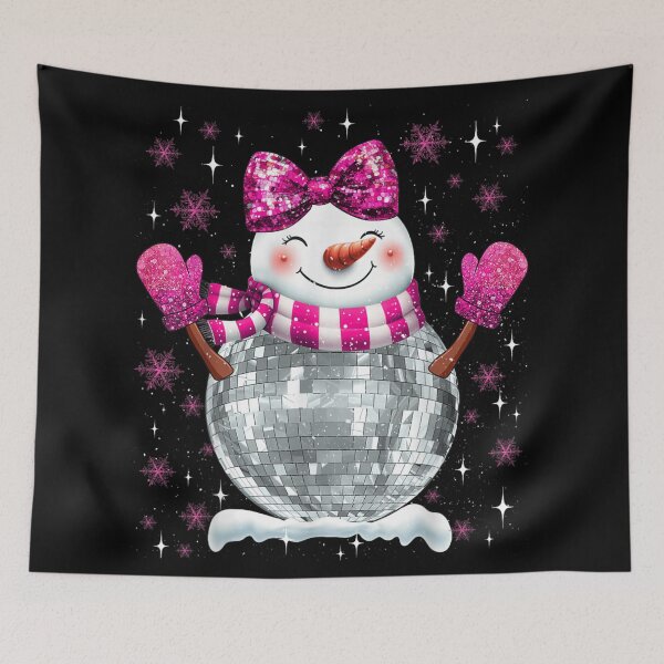 Item preview, Disco Ball Snowman Pink Sequin Bow Glam Christmas Party Queen designed and sold by GenioFin.