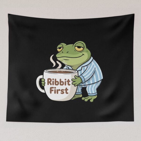 Item preview, Coffee Lover Mr. Frog – Cute Sleepy Frog Coffee T-Shirt designed and sold by harinshop ⭐⭐⭐⭐⭐.