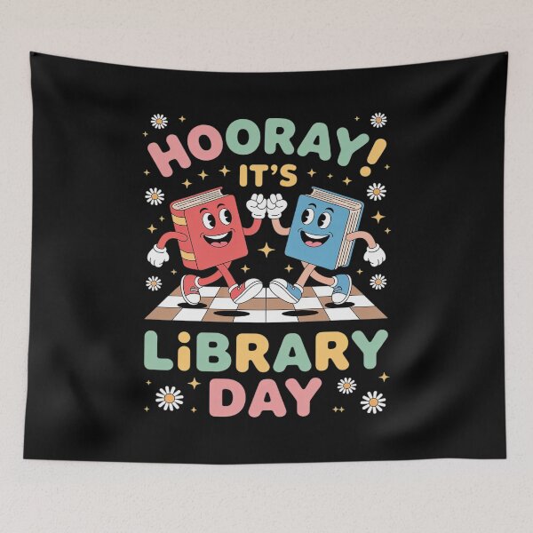 Item preview, Reading Book Lover School Librarian Hooray It's Library Day 1  designed and sold by VerseFarm.