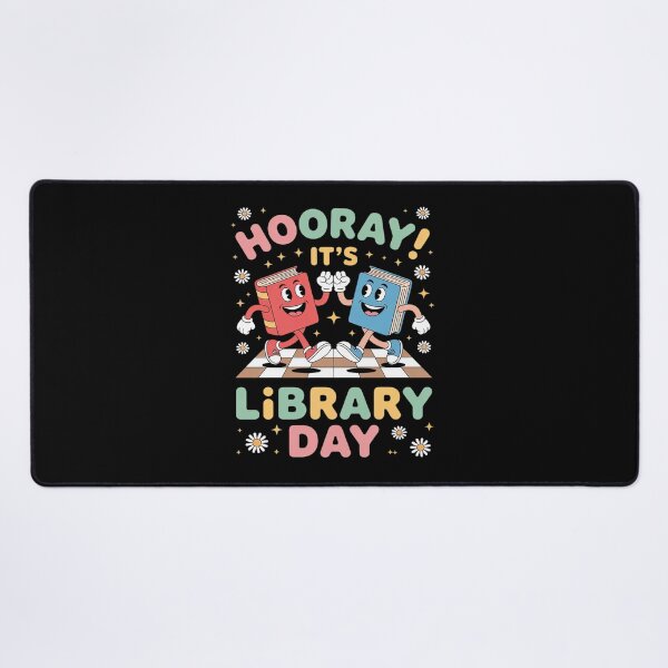 Item preview, Reading Book Lover School Librarian Hooray It's Library Day 1  designed and sold by VerseFarm.