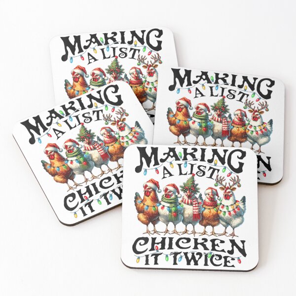 Item preview, Making A List Chicken It Twice Funny Christmas Chicken Pun designed and sold by GenioFin.